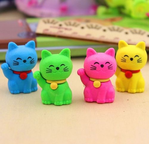 Adorable Cartoon Cat Eraser Rubber Pencil Stationery Children Present Study