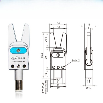 GR12B-12 Grip Robot Parts: Pneumatic Sprue Gripper and EOAT with Non-Sensor Pneumatic Fingers