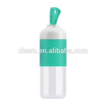 Insulated borosilicate drinking glass bottle with portable lid