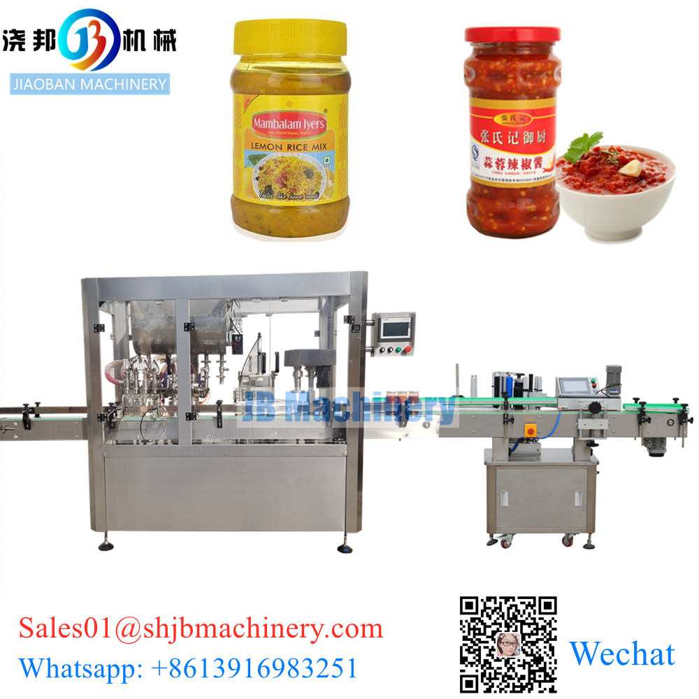 250g 500g Automatic mayonnaise chili sauce bottling line, filling and capping machine for honey peanut butter