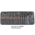 21pcs oranje plastic handvat dier/nylon haar make-up borstel werkset in combinatie met zwarte satijn geval