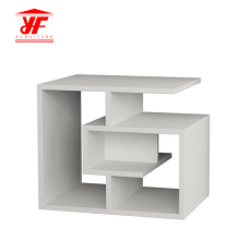 New White Sofa Side Coffee Table with Shelf