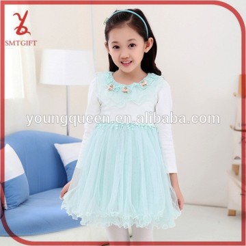 HLL23 Girl 2015 spring new long-sleeved gauze skirt dress