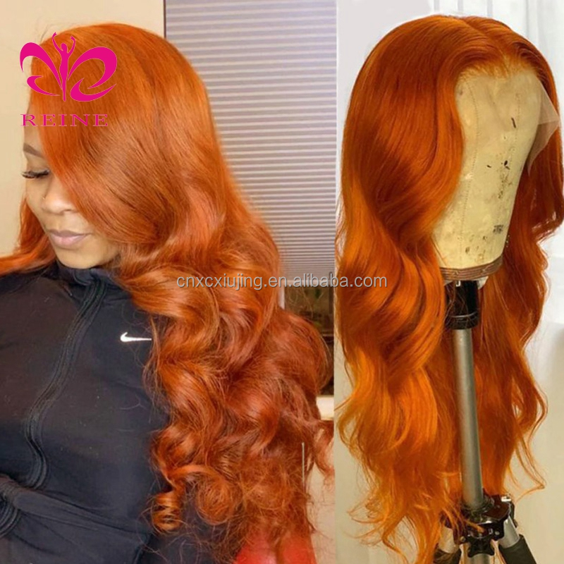 New design Body wave lace frontal wig REINE ombre color body wave hair lace front wig with baby hair double drawn human hair wig