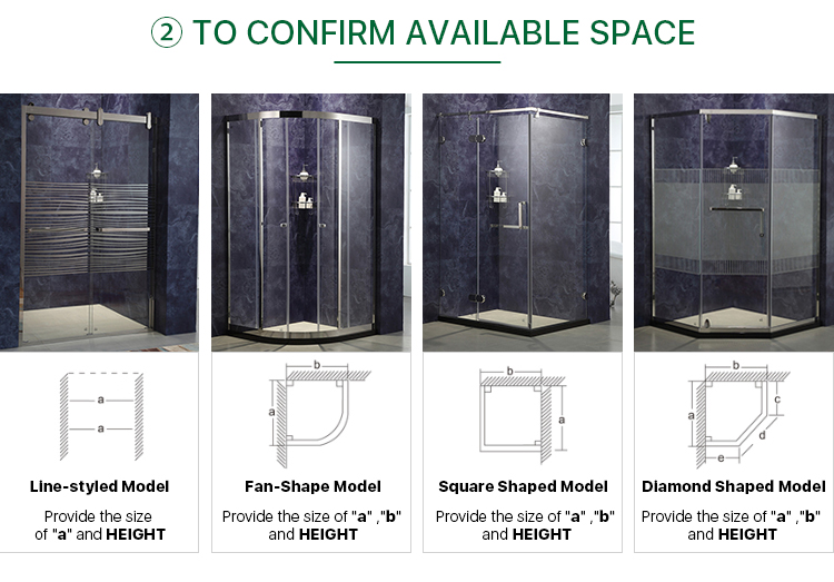 Multi-functional Bathroom Shower Room Stainless Steel Frame Safety Tempered Glass Shower Cubicle