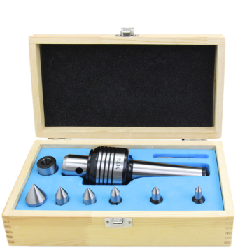 MT4-7pcs Live Centers: Multi-Point Revolving Center with Interchangeable Tips for Lathes