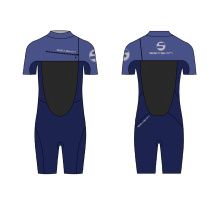 Seaskin Mens Neoprene Chest Zip Shorty Surfing Wetsuits