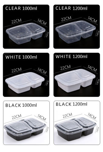 2 Fack Måltid Prep Plastic Food Container