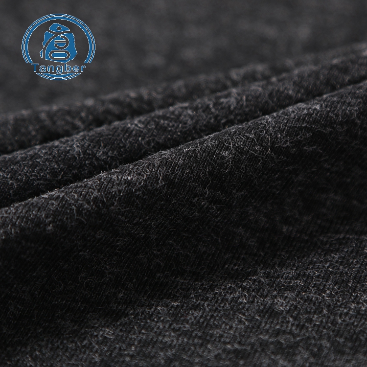 High quality china factory black brushed polyester rayon sweater microfiber fabric