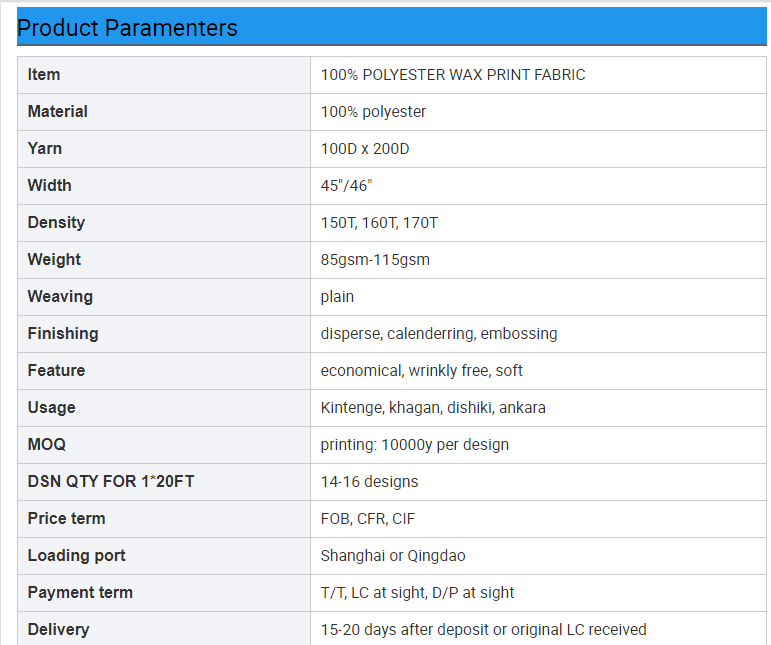 100% Polyester African Super Java Print Fabric