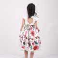 new design Jingling Bell printed high low dress baby girl dress