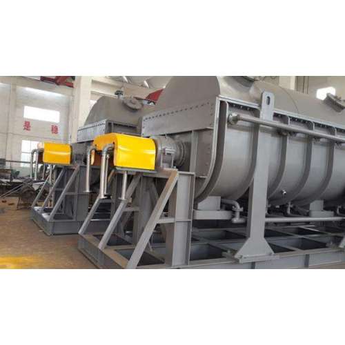 Drying machine for digestate sludge hollow blades paddle dryer