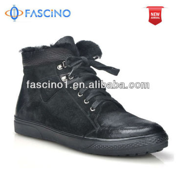 leather men winter casual boots