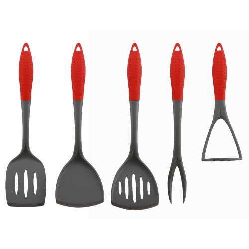 New Style Rubber Handle Nylon Kitchen Utensil Set