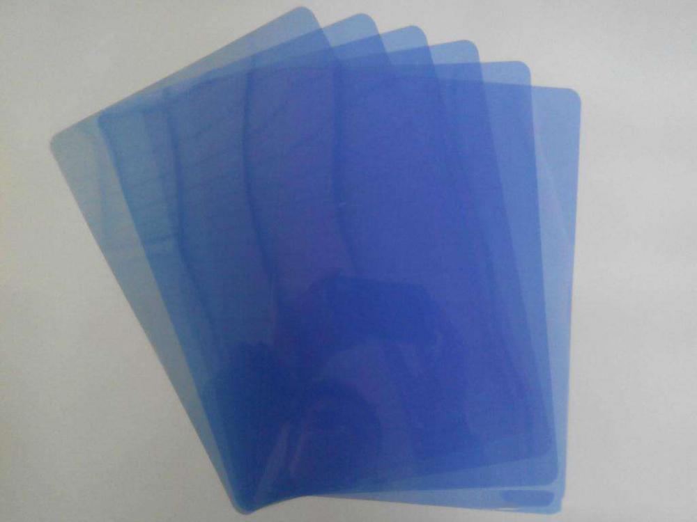 175 mikron film inkjet biru semi-transparan
