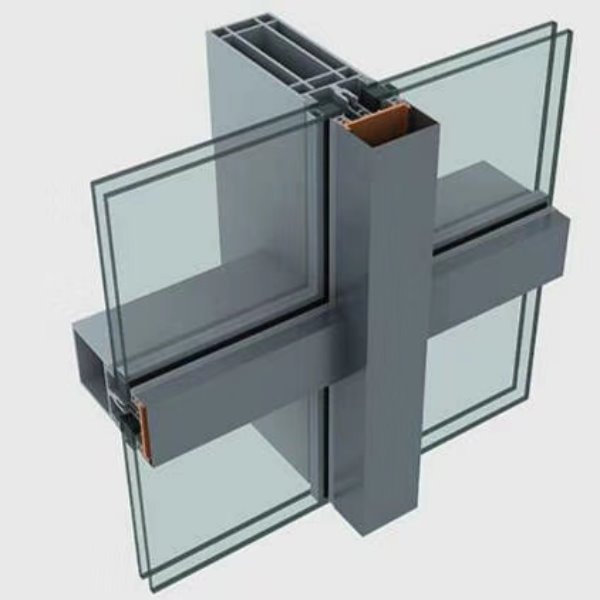 Commercial Buildings Exposed Aluminum Frame Profile Stick Glass Curtain Walls Structure Parts