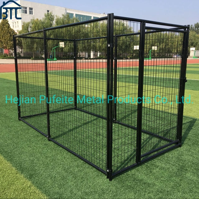 Heavy Duty Black Outdoor Pet Enclosure Dog Kennel Factory