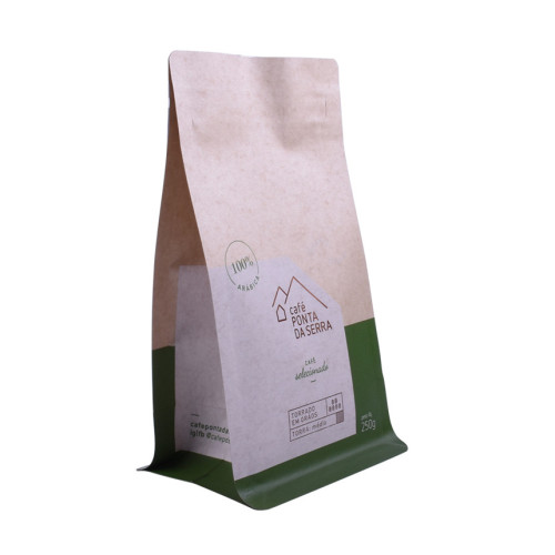 Compostable Foil Stamping Custom Block Bottom Coffee Bag