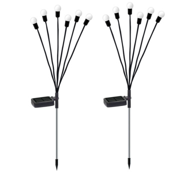 Solar-Powered Waterproof Firefly LED Lights - 2 Pack