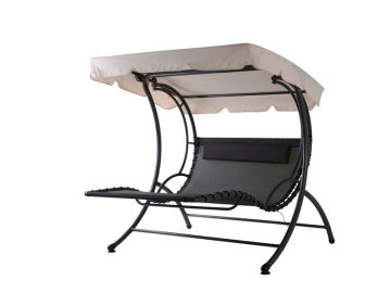 Steel textilene swing chair with canopy