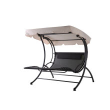 Steel textilene swing chair with canopy