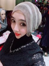 Grey and white striped scarf