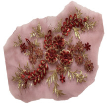 Patchs en tissu de broderie en maille de fleurs 3D