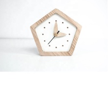 White Oak Wood Mini Angular Desk Clock - Nightstand Gift
