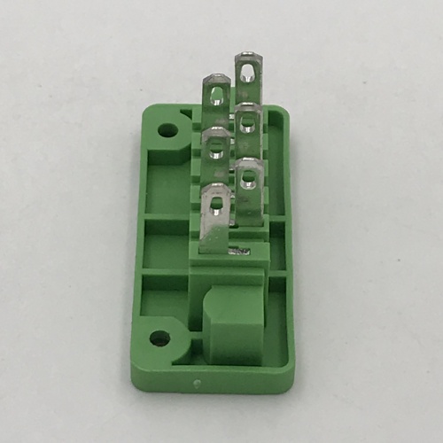 Green through wall male electric plug-in terminal block