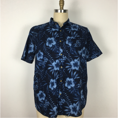 Men Polyester Cotton Floral Print Custom Shirt