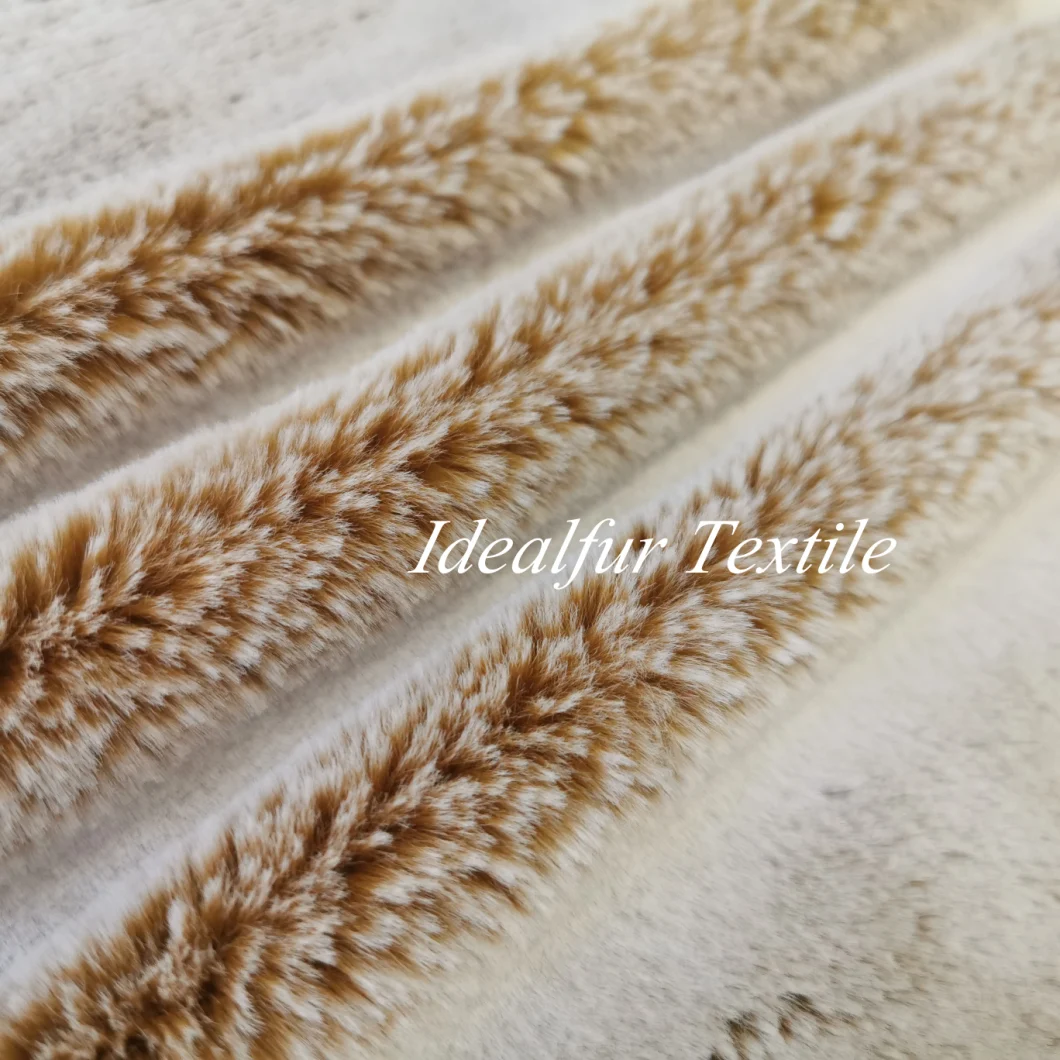 Tip-Discharge Artificial Rabbit Faux Fur Fabric