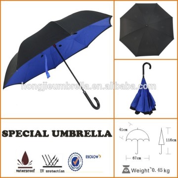 Umbrellas Type and Polyester Material upside-down umbrella firber frame umbrella