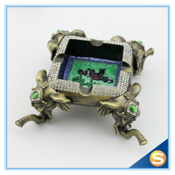 Shinny Gifts Home Furniture Animal Design Elephant Metal Ashtray