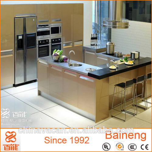 304 kitchen stainless steel cabinet with island modern style, vast beautiful colors