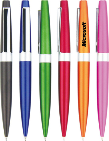 fat colorful plastic ball pen metal clip ballpoint pen