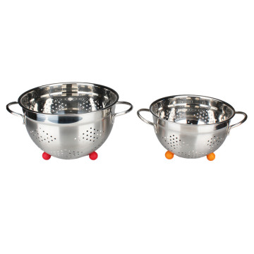 Silver Colander With Red Ball Stand