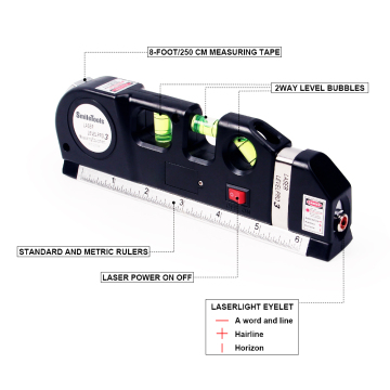 Multipurpose Laser Ruler Laser Level - 8Ft (2.5M) Metric Measurement Tool