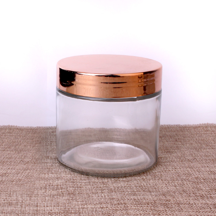 Hot sale sealable clear14oz 420ml round straight sided airtight food storage glass jam honey salad jars