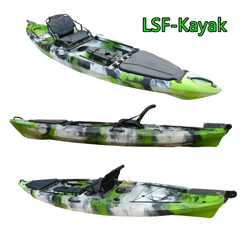 2020 China OEM not inflatable single person sea paddle fishing kayak boat wholesale with aluminum frame seat for sale