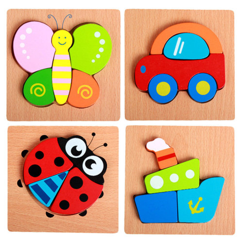 Drewniana puzzle jigsaw zabawki 6/8 paczki zabawki dla małych dzieci w wieku 2-3-4 lat