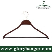 Guangxi Clothing Vintage Laminated Wooden Hanger With Trousers Bar