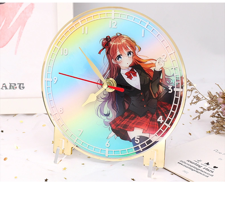 Decorative Wall Clock Anime Desk Crystal Metal Clock Acrylic Clock