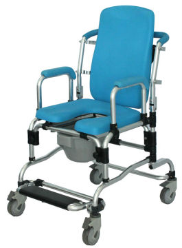 Three function shower commode chair with wheels