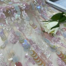 Gorgeous Multicolor Circle Spangle Embroidery Fabric