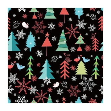 Tissu de fête 100% polyester imprimé bois de Noël