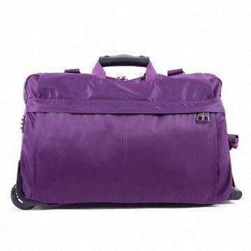 New-style Trolley Duffel Bag, Made of 210D Twill PVC Nylon Material, Multiple Compartment Design