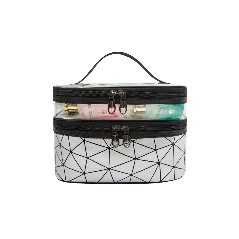 2022 Custom Logo Travel Beach Trendy Women Clear Transparent Cosmetic Makeup Bags Kit Portable Hanging Toiletry Pouch Bag Men