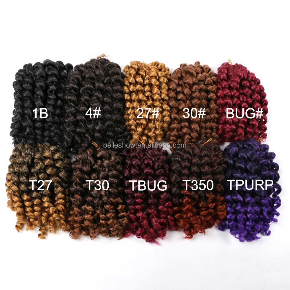 Hot sell Wholesale jamaican bounce crochet synthetic braiding hair  cheap jumpy wand curl curly crochet braids