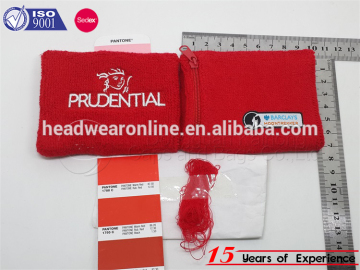 terry cotton sweat wristbands with embroidery LOGO