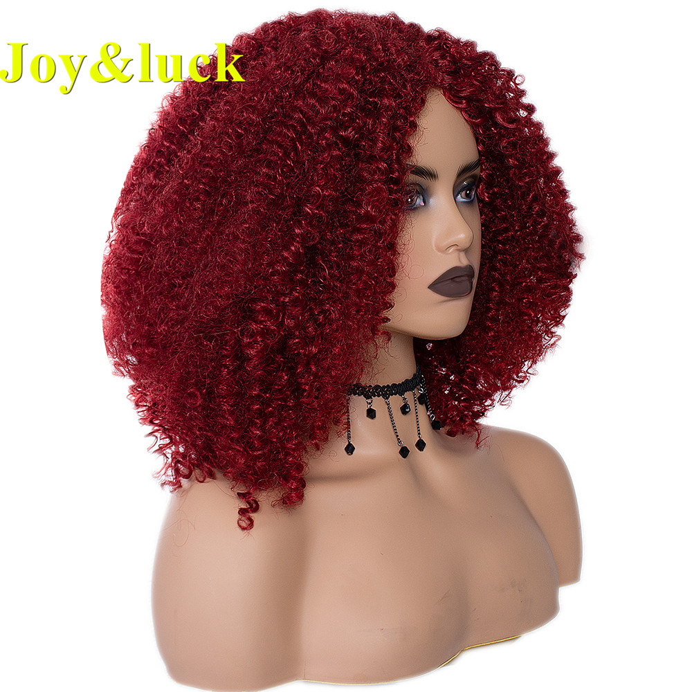 Ladies Hair For Women Wholesale Wig With Bangs Free Part Adjustable Band Black Color Afro Kinky Curly Short Synthetic Hair Wig